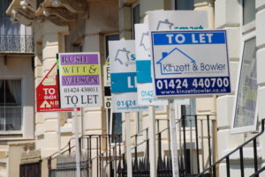 A row of To Let signs from different estate agents