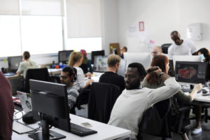 Group of people working in an office