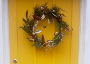 Wreath on door