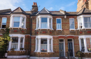 Edwardian Houses with bay window and decorative railings