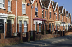 Edwardian Houses in Somerset with castle detail above the front window